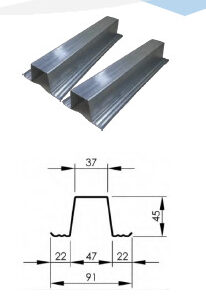Galvanised TopHat 45 0.75mm thk